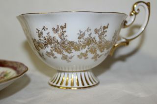 Lovely Royal Albert Teacup & Saucer Daisy & Pink Flower Avon Shape Footed EXC 2