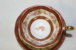 Lovely Royal Albert Teacup & Saucer Daisy & Pink Flower Avon Shape Footed EXC 3