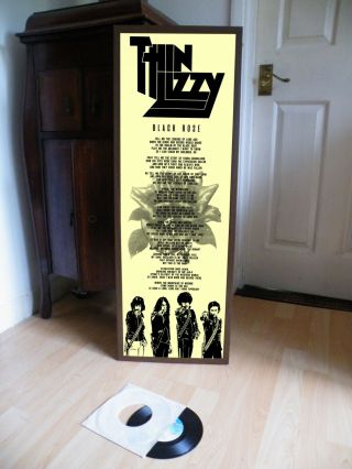 Thin Lizzy Black Rose Promotional Poster Lyric Sheet,  Rock,  Pop,  Lynott.  Jailbreak