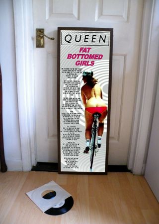 Queen Fat Bottomed Girls Promotional Poster Lyric Sheet,  Bohemian,  Crazy,  Pressure
