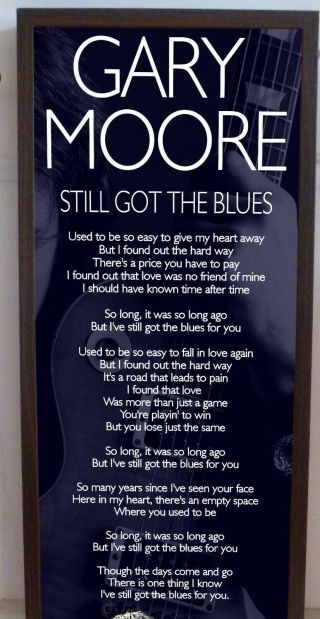 GARY MOORE STILL GOT THE BLUES PROMOTIONAL POSTER LYRIC SHEET,  THIN LIZZY 2