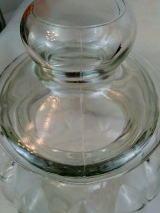 Vintage Glass Apothecary Cookie Jar Canister Large Pumpkin Shaped w/Lid 10.  5 x 9 6