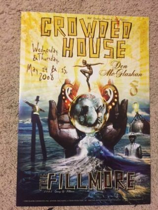 Crowded House Poster Don Mcglashan Fillmore May 14 - 15 2008