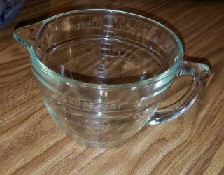Large Vintage Anchor Hocking 4 Cup 1 Qt Clear Measuring Cup Mixing Bowl