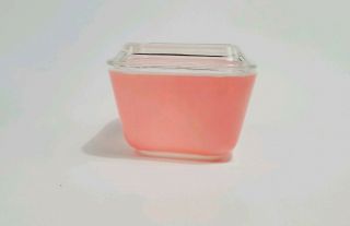 Vintage Pyrex 1950s Pink Refrigerator Dish With Glass Lid 501 - C