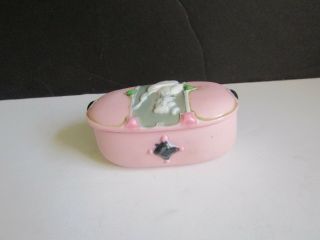 Vtg Schafer & Vater Art Noveau Lady Jeweled Pink Dresser Box 5 