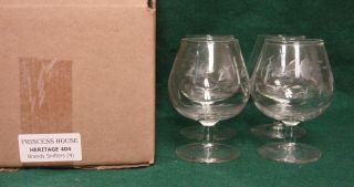 Princess House Heritage 404 Brandy Snifters (4) Set Of Four