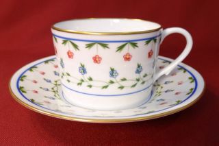 Limoges Raynaud Ceralene Lafayette Coffee Cup (can) & Saucer - Flat Bottom