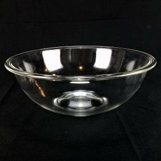 Vintage Pyrex (corning) 326 4 Qt 11 " Large Clear Glass Rimmed Mixing Bowl Euc
