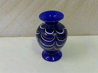 Robert Held Cobalt Blue Art Glass Vase Canada Hand Made