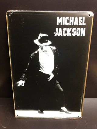 Michael Jackson Dancing B&w Concert Poster Vintage Large Metal Sign 40x30 Cm