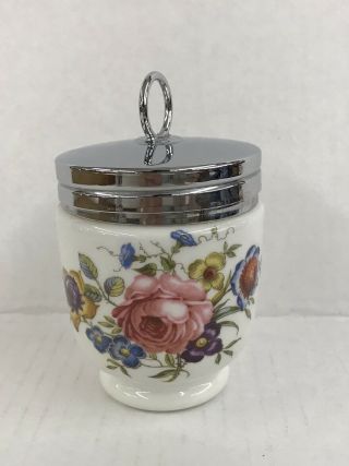 Set Of 2 Vintage Floral Design Royal Worcester Porcelain Egg Coddler Cups