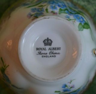 Royal Albert Unnamed Blue Violet Tea Cup and Saucer with Heavy Gold Trim 5