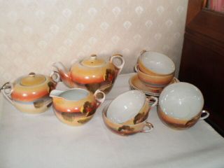 Antique 17 Pc Hand Painted 40 