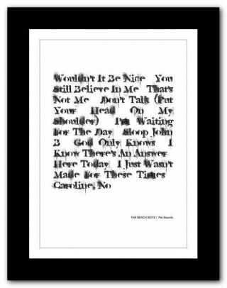 ❤ The Beach Boys Pet Sounds ❤ Typography Poster Art Print - A3 A2 A1 A4