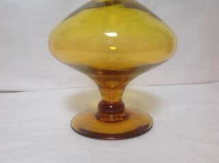 Vintage Mid Century Blenko Amber Crackle Glass Decanter 6516 Joel Myers 3