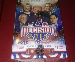 2016 Decision Election Political Blaster Box 12 Packs 6 Cards ? Trump Clinton ?