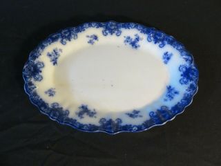 Henry Alcock 16.  7 " Grenada Flow Blue Platter