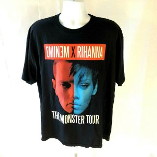 Eminem X Rihanna The Monster Tour Xxl Concert Tee Black Short Sleeve T Shirt
