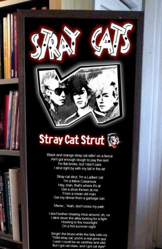 Stray Cats Stray Cat Strut Promo Poster Lyric Sheet,  Runaway Boys,  Rockabilly