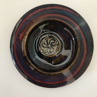 Irish Pottery - Colm De Ris Pottery - Blue Small Bowl/ Dish - 4 7/8 " Made In Ireland