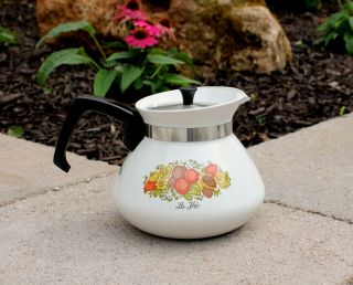Corning Ware P - 104 Spice Of Life 6 Cup Stovetop Teapot Tea Pot With Metal Lid