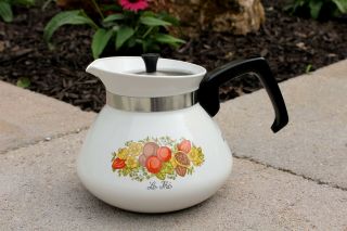 Corning Ware P - 104 Spice of Life 6 cup Stovetop Teapot Tea Pot with Metal Lid 3