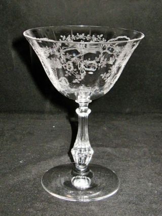 Fostoria - Corsage - 6014 - Champagne Or Tall Sherbet Glass,  5 3/8 " Tall
