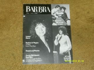 Barbra Streisand Fanzine Barbra Vol.  1,  3 1979 28 Pp.  W/b,  W Pix,  Articles (vg, )