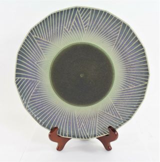 Wayne L.  Bates Studio Art Pottery Ceramic Charger Plate 12 "