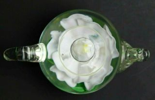 Dynasty Gallery Heirloom Collectibles Art Glass Teapot Paper Weight White Flower 6