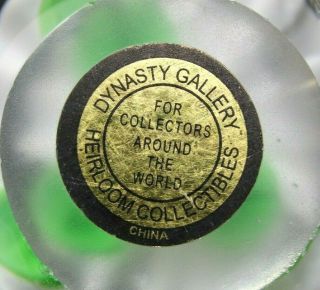 Dynasty Gallery Heirloom Collectibles Art Glass Teapot Paper Weight White Flower 8