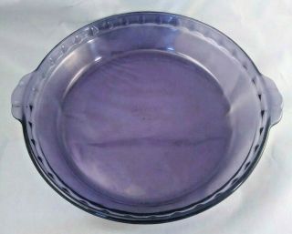 Pyrex Cobalt Blue Glass Fluted Crimped 9.  5 Inch Deep Dish Pie Pan Plate 229