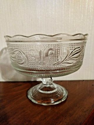 Vintage E.  O.  Brody Clev.  Glass Co.  Clear Compote/Trifle Footed Pedestal Dish 4