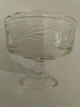 Vintage E.  O.  Brody Clev.  Glass Co.  Clear Compote/Trifle Footed Pedestal Dish 7