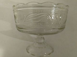 Vintage E.  O.  Brody Clev.  Glass Co.  Clear Compote/Trifle Footed Pedestal Dish 8