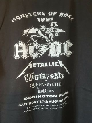 DONINGTON Monsters Of Rock 1991 Poster T Shirt Retro Handmade Classic Rock 4