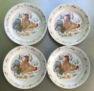Set Of 4 Corelle Country Morning 10 1/4 Dinner Plate - Rooster