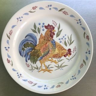 Set of 4 Corelle COUNTRY MORNING 10 1/4 DINNER PLATE - ROOSTER 2