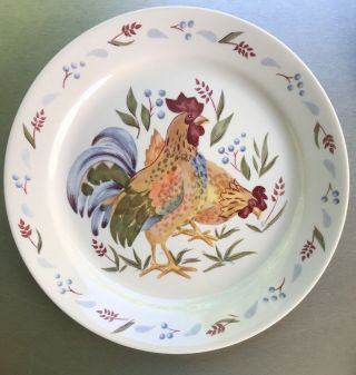 Set of 4 Corelle COUNTRY MORNING 10 1/4 DINNER PLATE - ROOSTER 4
