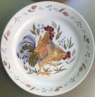 Set of 4 Corelle COUNTRY MORNING 10 1/4 DINNER PLATE - ROOSTER 5