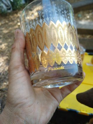 4 Vintage Tumblers With A Gold Inlaced Design Made By Pasinski Never Been