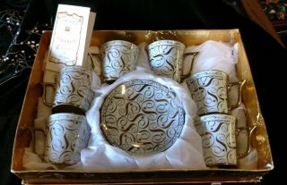 Nos Italian Ceramic Co.  12 Pc.  Demitasse Cup & Saucer Set