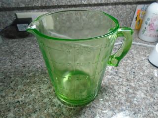 Depression Green Glass 4 Cup Measuring Cup/pitcher (32oz. )
