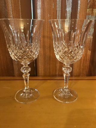 Bohemia Crystal Marquis Clear Cut - Set Of 2 Water Goblets 7 1/2 "
