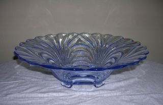 Cambridge Caprice Moonlight Blue 12 - 1/2 " 4 Footed Belled Bowl