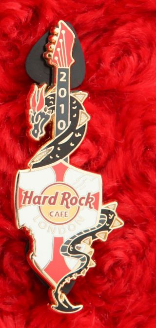 Hard Rock Cafe Pin London St.  George Day Dragon Guitar Crest Shield Hat Lapel