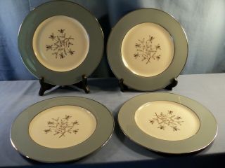 Set Of 4 Lenox Kingsley Dinner Plates 10 5/8 " Wide -
