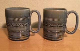 Wade & Co Irish Porcelain Coffee/tea Blue Shamrock Mug 4x5.  5
