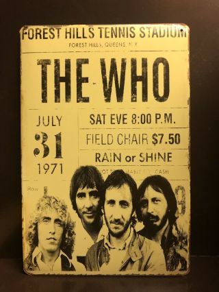 The Who Forest Hill Ny Concert Poster 1971 Vintage Style Metal Sign 30x40 Cm